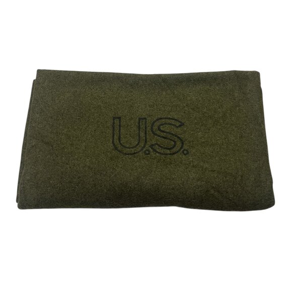 Authentic US Military Olive Green Wool Blanket 66